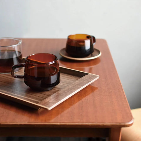 Kinto SEPIA non-slip tray 360x180 mm walnut